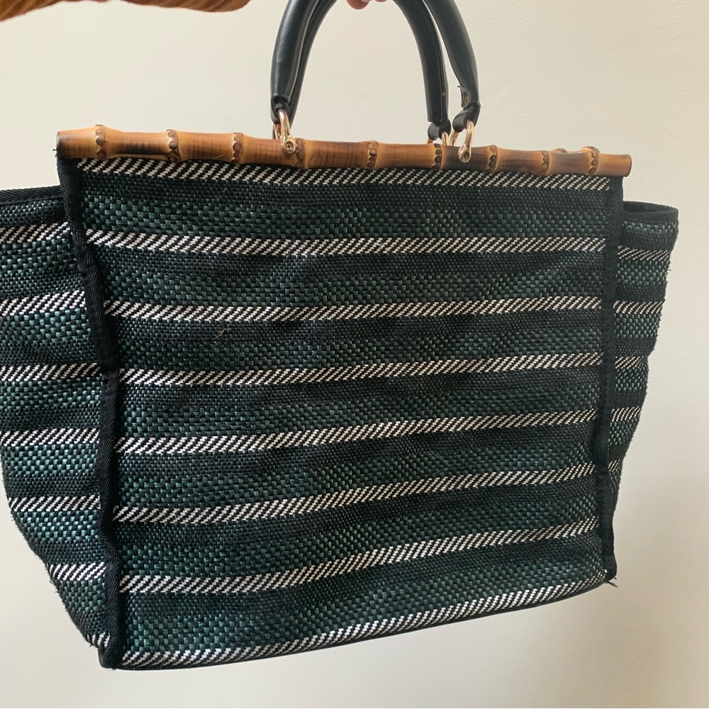 022 - Zara Woven Bag Bamboo Handles - Picture 5 of 9